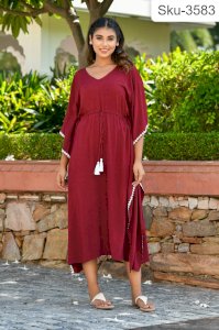 OMAIRA DEEP MARRON KAFTAN