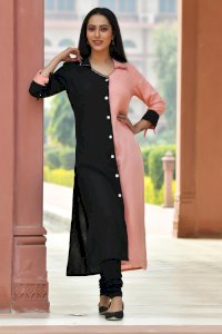 SOLID NECK LINE EMBROIDERED KURTA