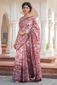 DHANVI FLORAL COTTON BATIK SAREE 