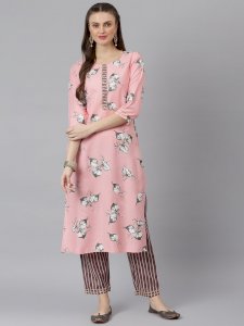 Women Floral Print Rayon Straight Kurta Pant Set