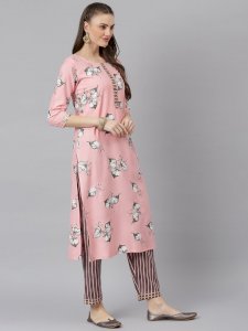 Women Floral Print Rayon Straight Kurta Pant Set